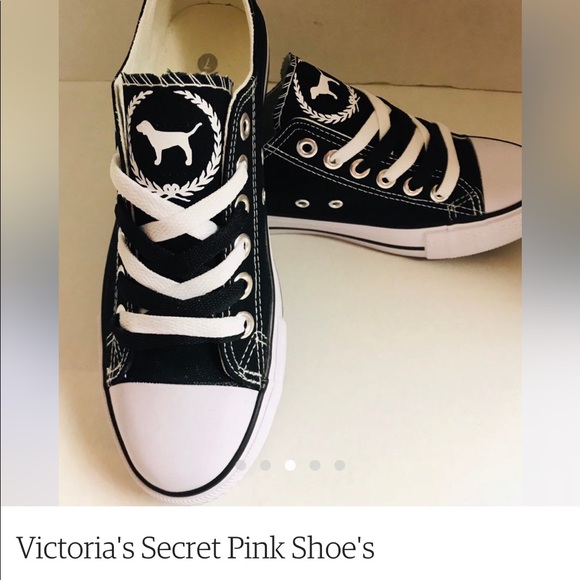 PINK Victoria's Secret | Shoes | Black And White Converse Pink Vs Sneakers  | Poshmark